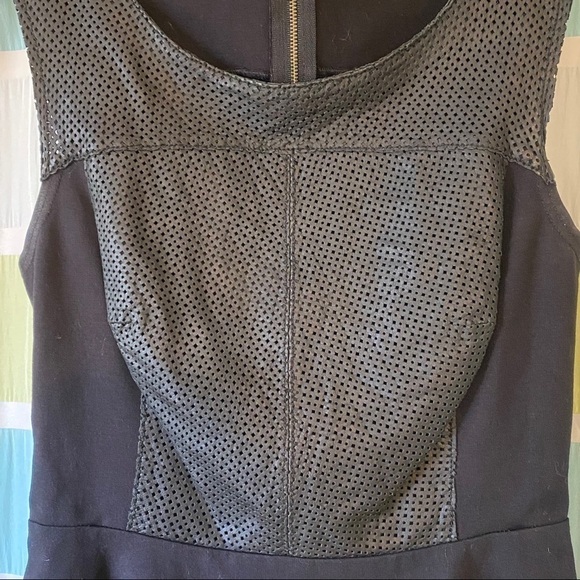 Halogen Leather Peplum Blouse Black Sz Small - Picture 5 of 8